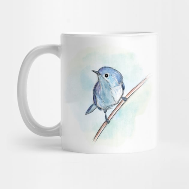 Cute blue bird by Artofokan